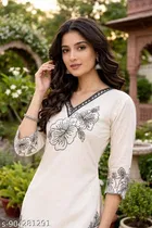 Embroidered Straight Kurta Set for Women 