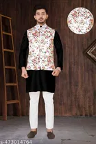 Cotton Button Kurta Set for Men 