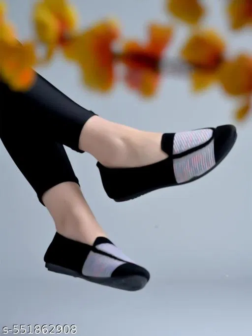 Synthetic Ballerinas for Women (Black, 9.5-10 Years)