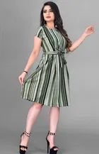 Crepe Stripted Dress for Women 