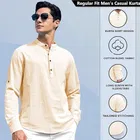 Full Sleeves Solid Short Kurta for Men 