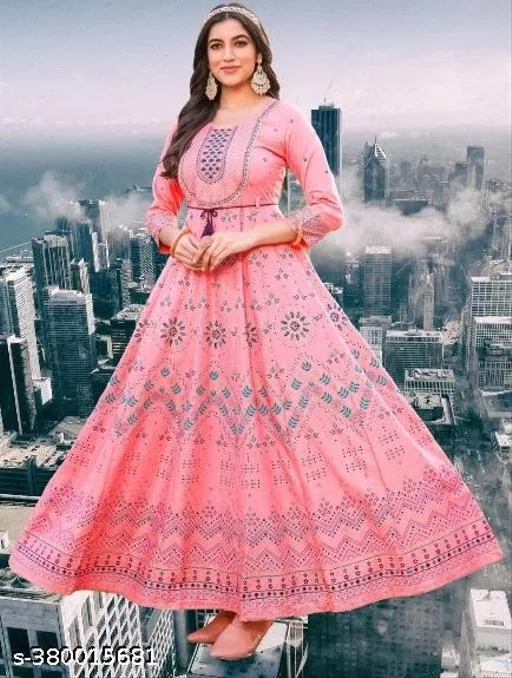 Polycotton Kurti for Women, Pink (XL)