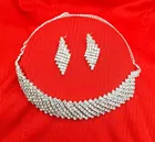 Alexandrite Choker Jewellery Set, Alloy Silver Plated 