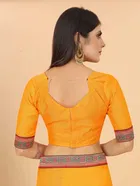 SVB Vichitra Silk Women Jacquard Saree With Un-Stitched Blouse 