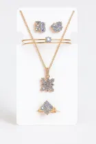 Elegant Rose Gold Plated Pendant Set with Crystal Stones 