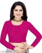 Cotton Blend Ready Made Blouse for Women, Pink 