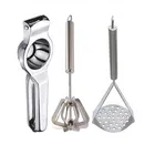 Oc9 Stainless Steel Lemon Squeezer & Hand Blender & Potato Masher Kitchen Tool Set 