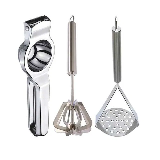 Oc9 Stainless Steel Lemon Squeezer & Hand Blender & Potato Masher Kitchen Tool Set (O-93)