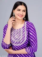 Printed Crepe Gown for Women, Purple 