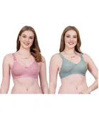 Cotton Blend Solid Non Padded Bras for Women 