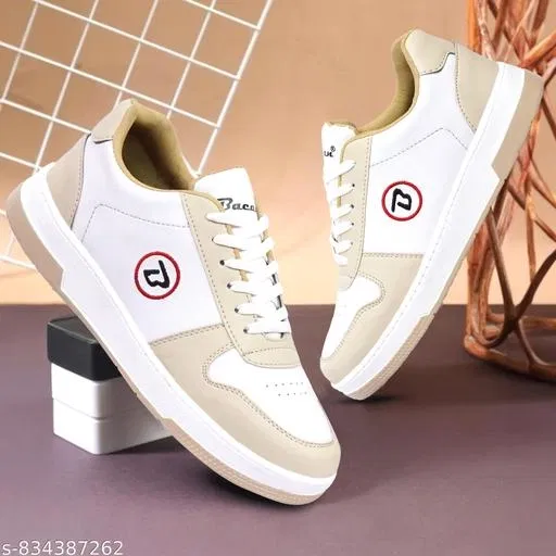 Casual Sneakers for Men (Beige, IND-8)