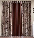 Fashion String Floral Brown Semi-Transparent Polyester String Door Curtains (213 cm) (7 ft) (Pack of 3)