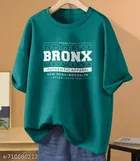 Cotton Blend Printed T-shirt for Women, Green 