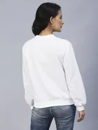 Women's Heart Printed Peasant Sleeves Sweatshirt 