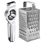 Oc9 Stainless Steel Lemon Squeezer & 4 in 1 Grater Or Slicer Kitchen Tool Set 