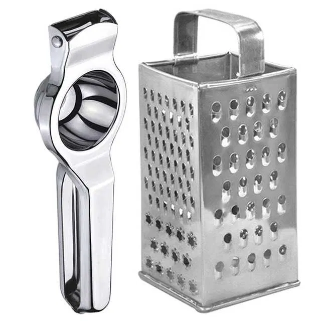 Oc9 Stainless Steel Lemon Squeezer & 4 in 1 Grater Or Slicer Kitchen Tool Set (O-13)