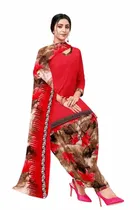 शारदा क्रिएशन क्रेप फ्लोरल प्रिंट सलवार सूट अस्टीचड 