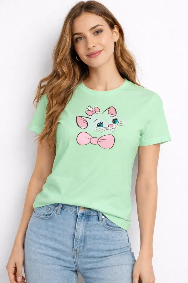 Cotton Blend Printed T-shirt for Men, Green (M)