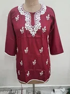 Floral Embroidered Rayon Kurti for Women 