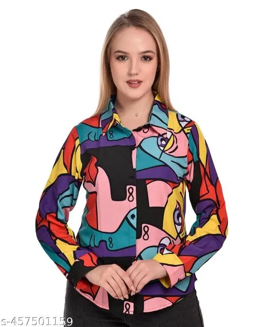 Printed Trousers for Women (Multicolor, M)