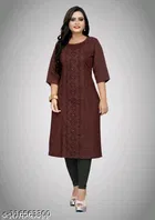 Floral Embroidered Cotton Blend Kurti for Women 