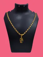 Alloy Gold Plated Pendant with Chain for Men & Women (Gold)