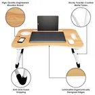 Laptop & Study Table, Foldable and Portable/Ergonomic & Rounded Edges/Non-Slip Legs Wooden 