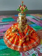 Metal Laddu Gopal Ji Idol with Free Poshak & Jewellery Set (Multicolor, Set of 1)