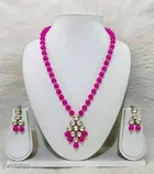 Women'S Alloy Gold Plated Jewellery Set, Pink