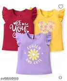 Hosiery Cotton Printed T-Shirt for Kids, Multicolor, Pack of 3 