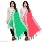 Solid Cotton Silk Dupatta with Tassels for Women, Pack of 2 
