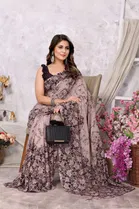 Georgette Printed Saree for Women 