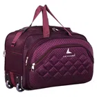 Polyester Solid Waterproof Duffel Bag with Wheels (Purple, 60 L)