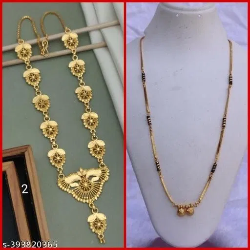 Alloy Mangalsutra with Necklace for Women (Multicolor, Set of 2)