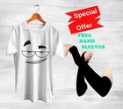 Round Neck Printed T-Shirt with Arm Sleeves for Men 