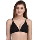 Cotton Blend Solid Non-Padded Front Open Bras for Women 