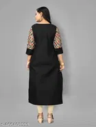 Solid Cotton Blend A-line Kurti for Women 