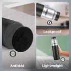 Pexpo Crown 1000 Stainless Steel Sports/Fridge Water Bottle with Sipper Cap - 950ml | BPA Free - Silver & Knight Black