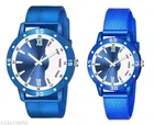 Analog Watch for Couple (Multicolor, Pack of 2)