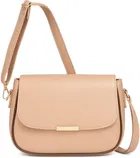 Synthetic Leather Sling Bag for Women (Pink)