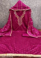 Silk Blend Embroidered Punjabi/All Over Suits Semi-Stitched Suits 