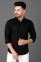 Cotton Blend Solid Full Sleeves Shirt for Men 