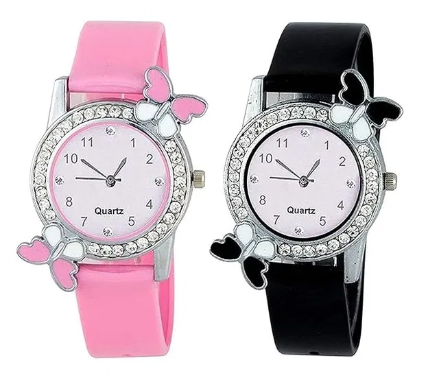 Analog Watches for Women & Girls (Multicolor, Pack of 2)