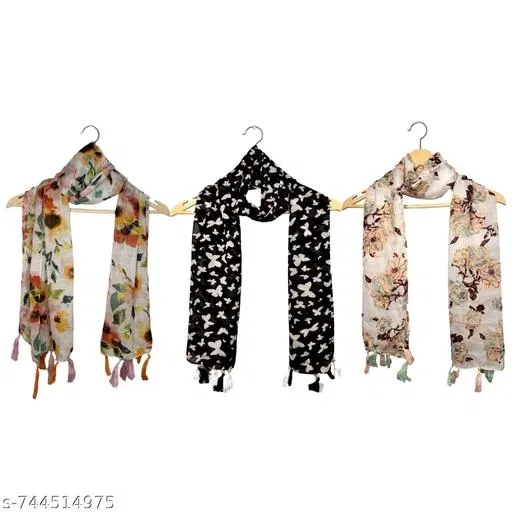 Stylish Ladies Scarves for Women, Pack of 3