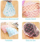 Shower Cap  for Women, Reusable Waterproof Elastic Eva Free-Size Bathroom Shower 3pcs Caps - For Homes, Spas, Salons, Hair Treatment, Beauty Parlors 