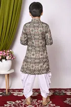Cotton Blend Printed Kurta with Dhoti for Boys, Multicolor 