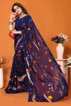 Georgette Printed Saree for Women 