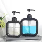 Plastic Refillable Liquid Soap Dispenser for Bathroom (Multicolor, 300 ml) (Pack of 2)
