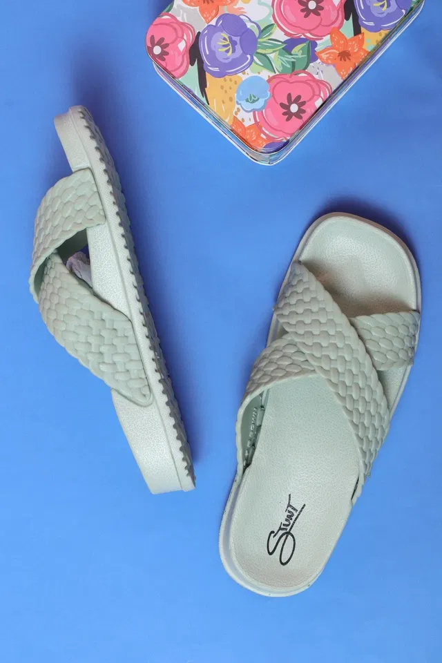 Slippers for Women & Girls (Green, 5)