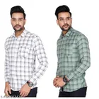 Cotton Blend Checkred Shirt for Men, Multicolor, Pack of 2 